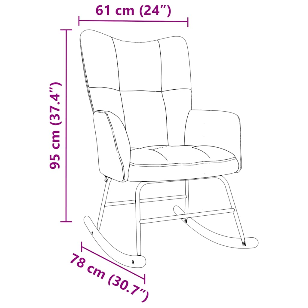 Chaise à bascule Marron Tissu Fauteuils à bascule vidaXL