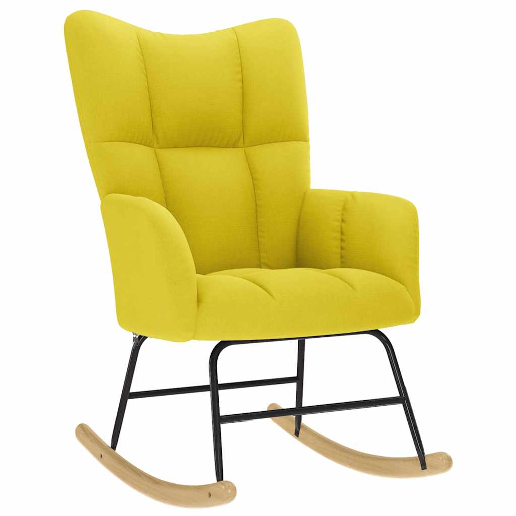 Chaise à bascule jaune clair tissu Fauteuils à bascule vidaXL