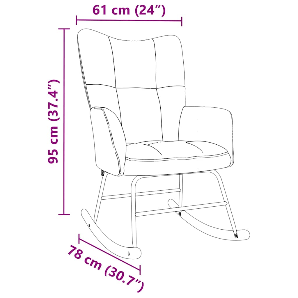 Chaise à bascule jaune clair tissu Fauteuils à bascule vidaXL