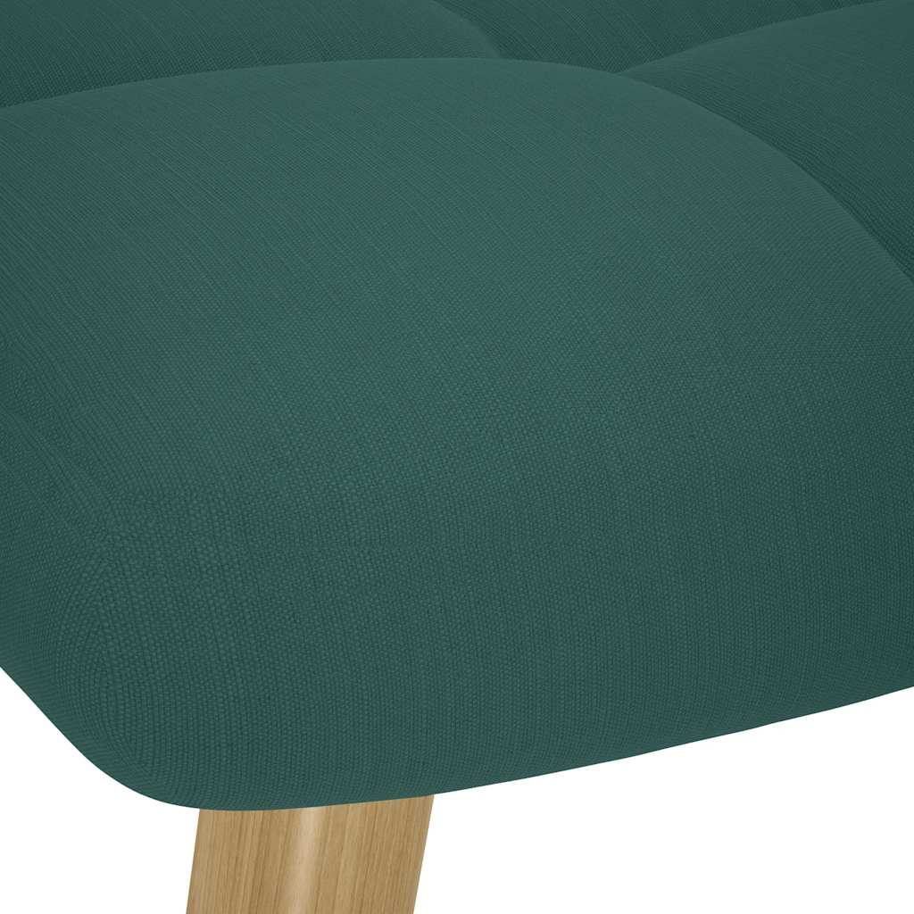 Chaise à bascule avec repose-pied Vert foncé Tissu Fauteuils à bascule vidaXL