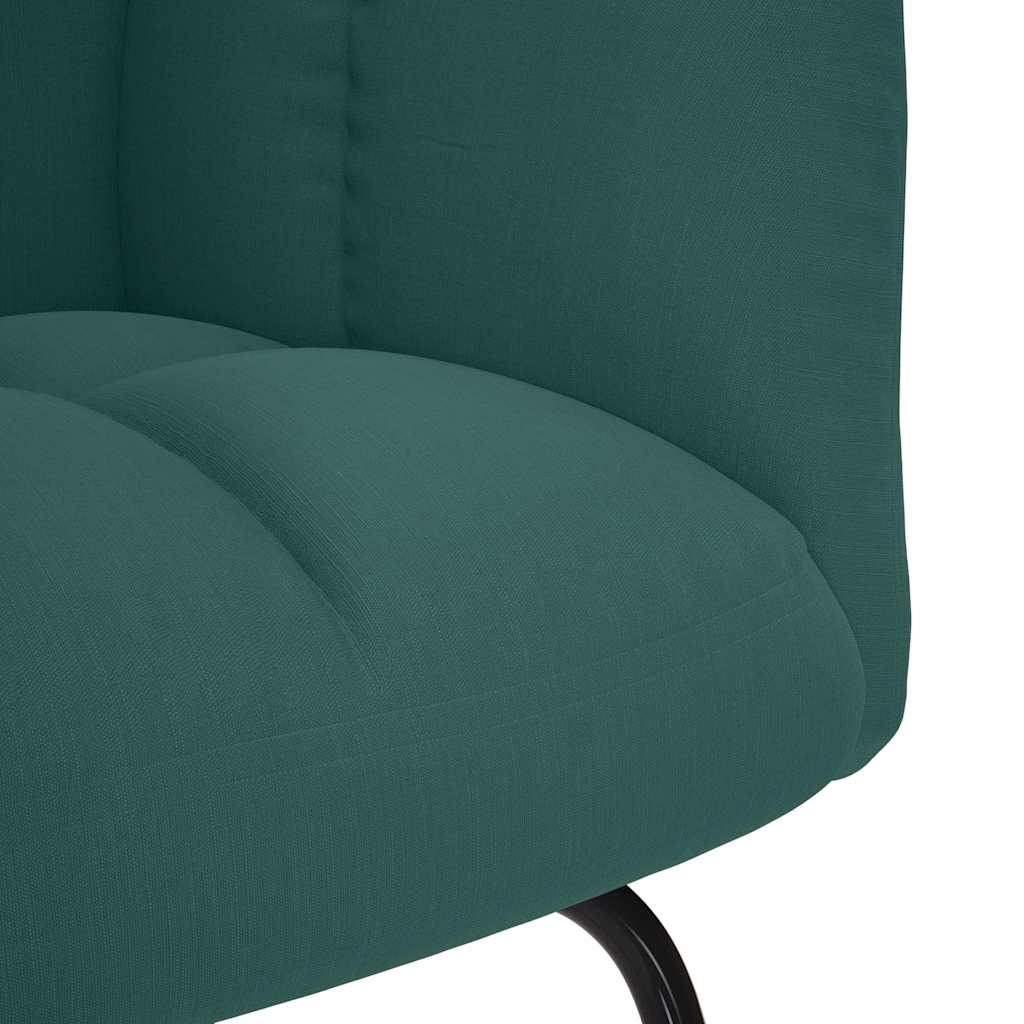 Chaise à bascule avec repose-pied Vert foncé Tissu Fauteuils à bascule vidaXL