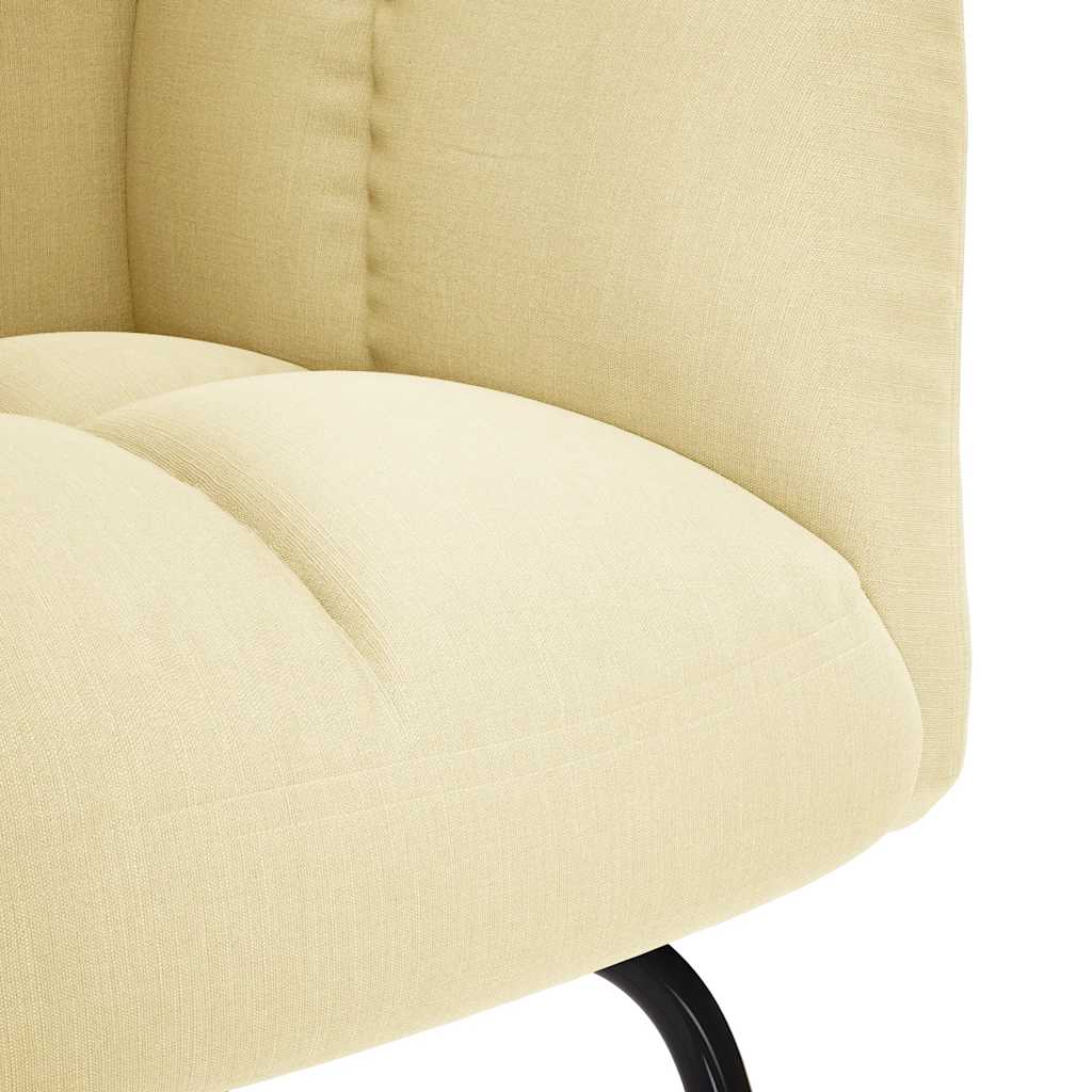 Chaise à bascule avec repose-pied Crème Tissu Fauteuils à bascule vidaXL