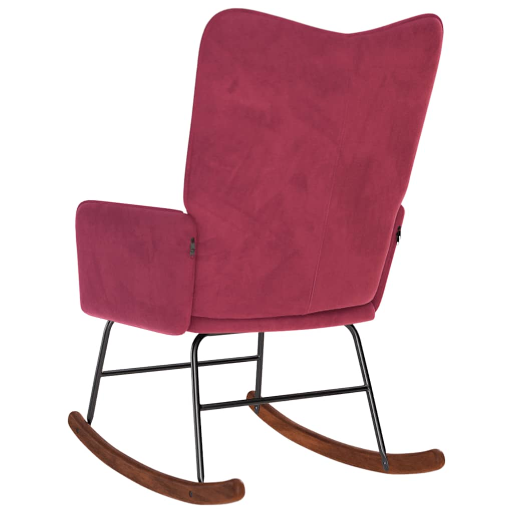 Chaise à bascule Rouge bordeaux Velours Fauteuils à bascule vidaXL