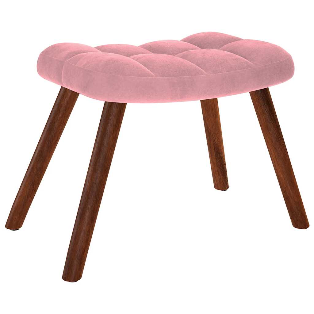 Chaise à bascule avec repose-pied rose velours Fauteuils à bascule vidaXL