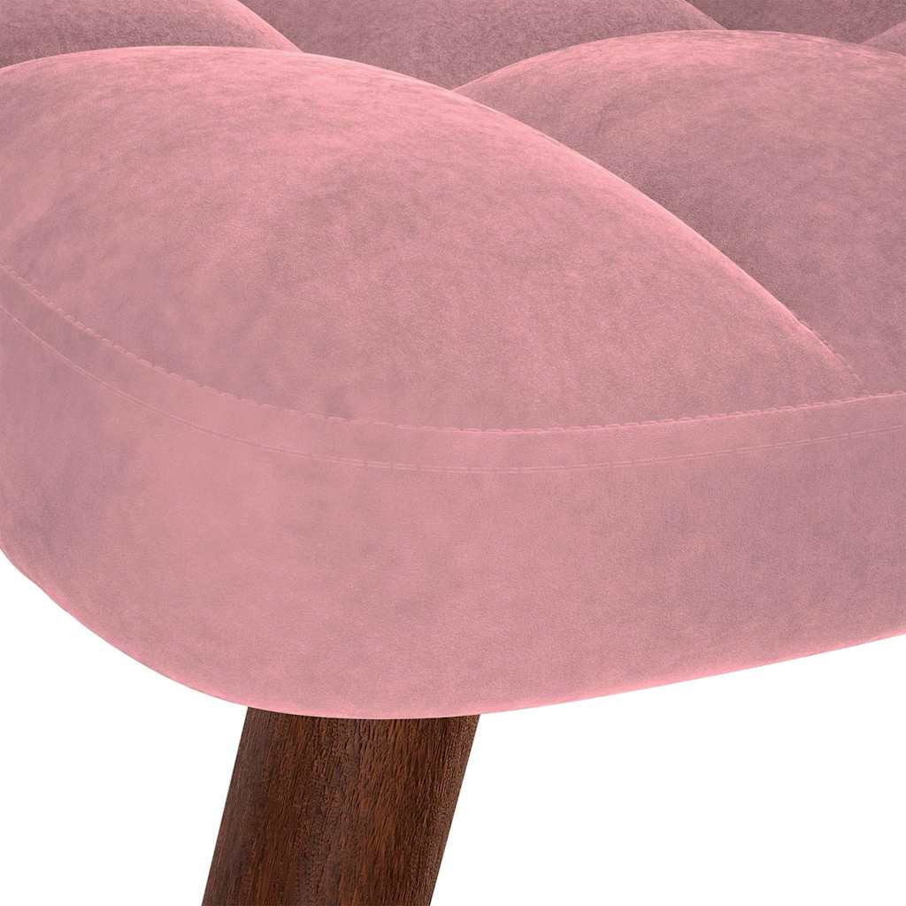 Chaise à bascule avec repose-pied rose velours Fauteuils à bascule vidaXL