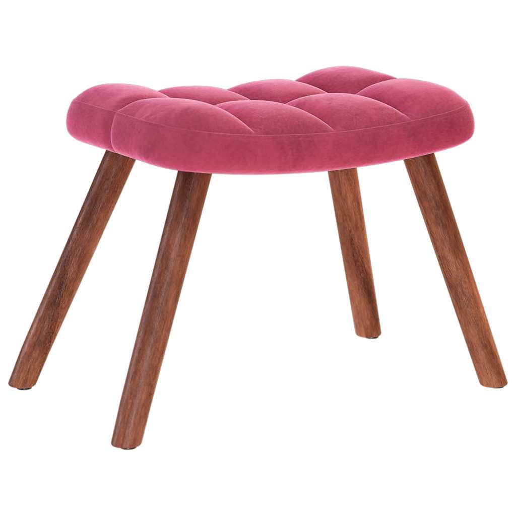 Chaise à bascule avec repose-pied rouge bordeaux velours Fauteuils à bascule vidaXL