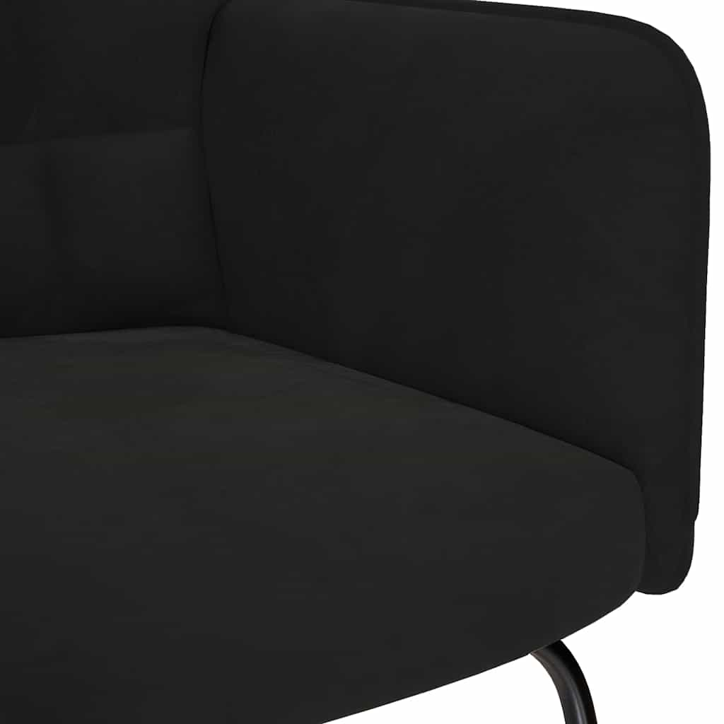 Chaise à bascule avec repose-pied noir velours Fauteuils à bascule vidaXL