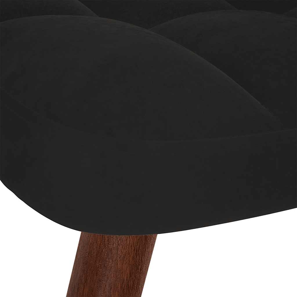 Chaise à bascule avec repose-pied noir velours Fauteuils à bascule vidaXL