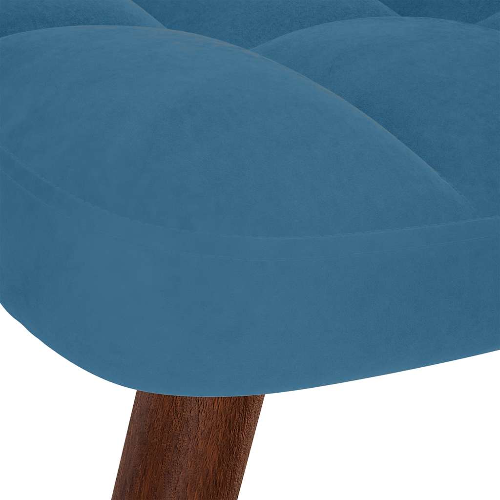 Chaise à bascule avec repose-pied bleu velours Fauteuils à bascule vidaXL