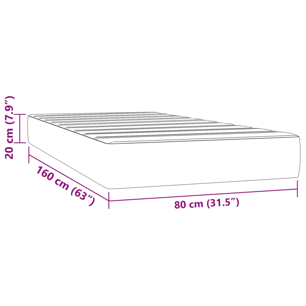 Matelas à ressorts ensachés pour enfants noir 80x160 cm tissu Matelas vidaXL   