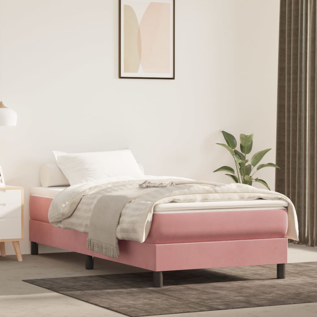 Matelas de lit à ressorts ensachés rose 80x210x20 cm velours Matelas vidaXL   