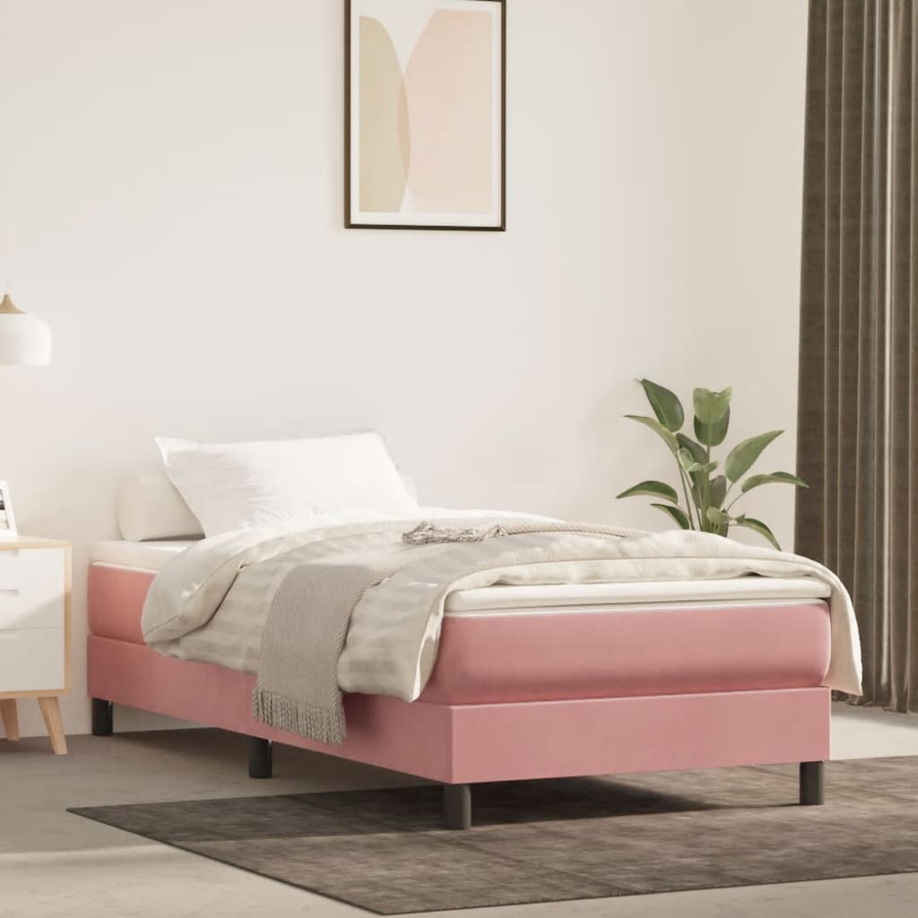 Matelas de lit à ressorts ensachés rose 100x210x20 cm velours Matelas vidaXL   