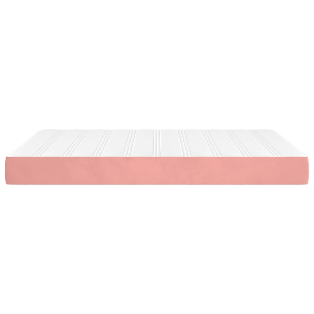 Matelas de lit à ressorts ensachés rose 140x210x20 cm velours Matelas vidaXL   