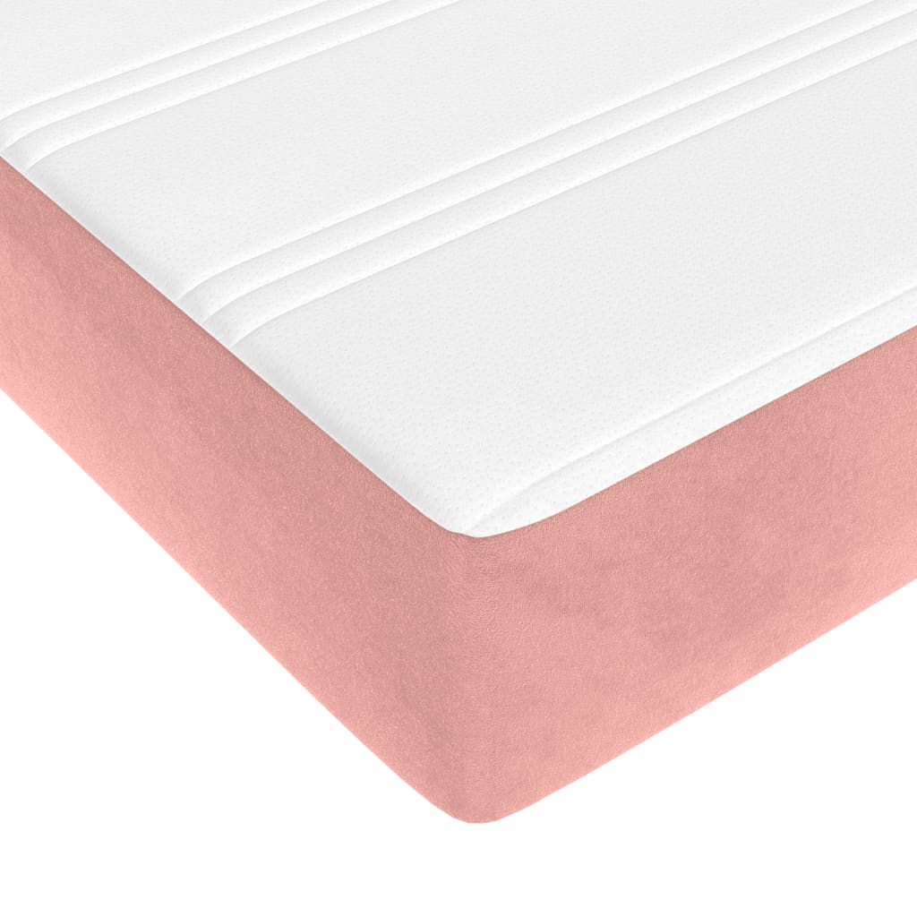 Matelas de lit à ressorts ensachés rose 140x210x20 cm velours Matelas vidaXL   