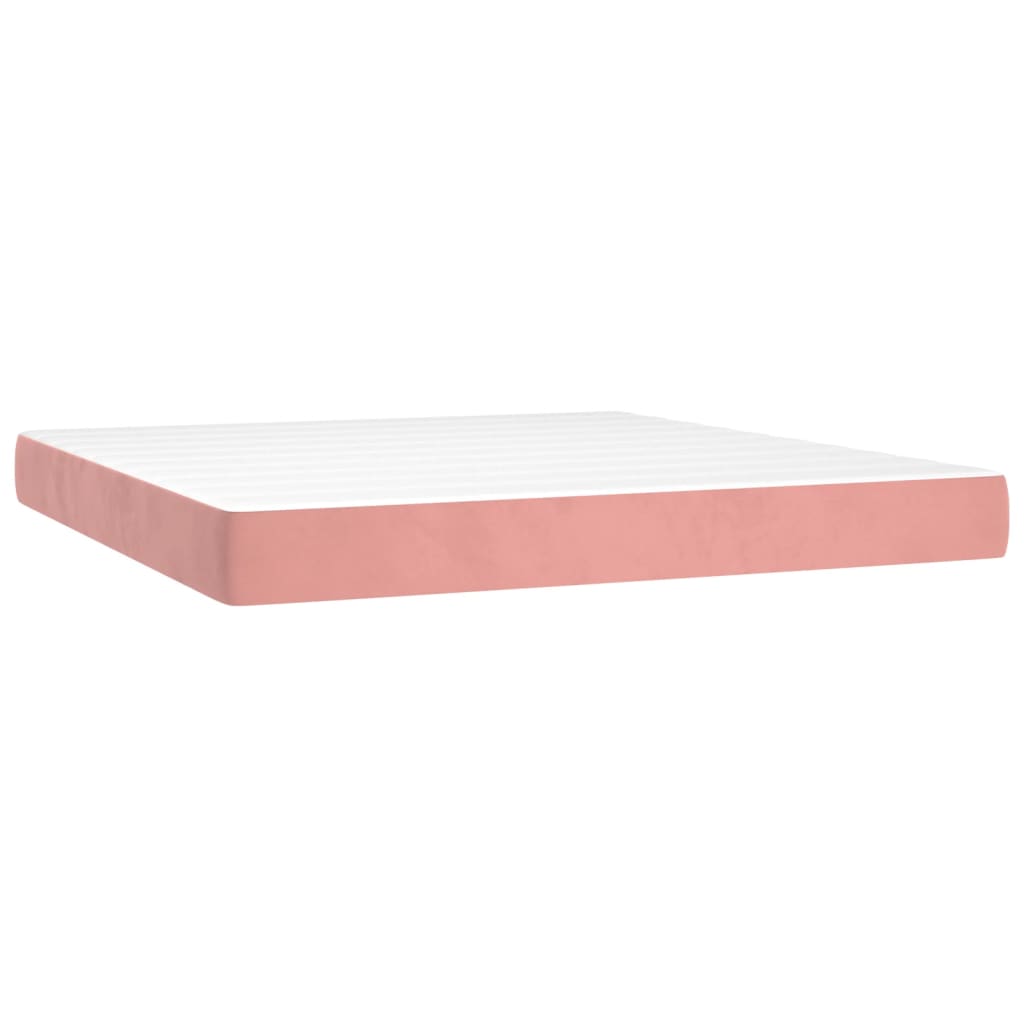 Matelas de lit à ressorts ensachés rose 160x210x20 cm velours Matelas vidaXL   