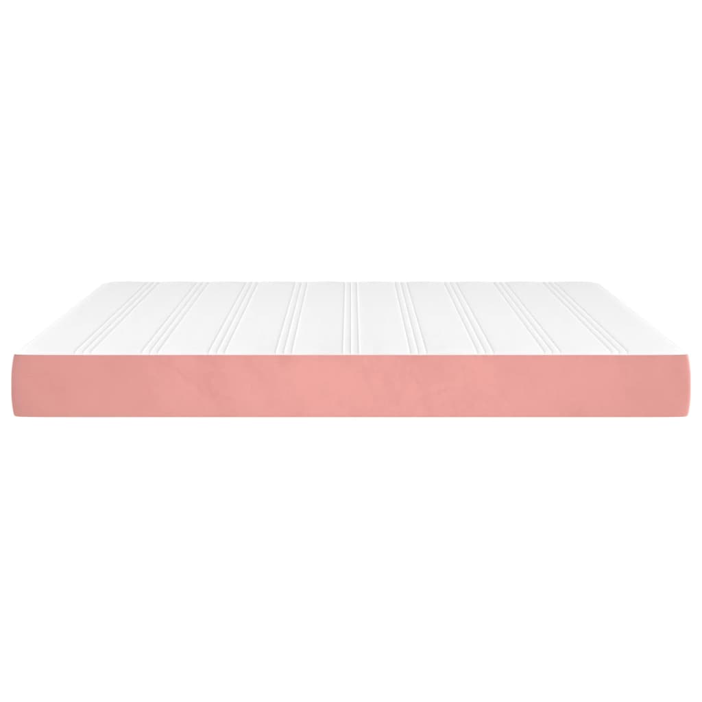 Matelas de lit à ressorts ensachés rose 160x210x20 cm velours Matelas vidaXL   