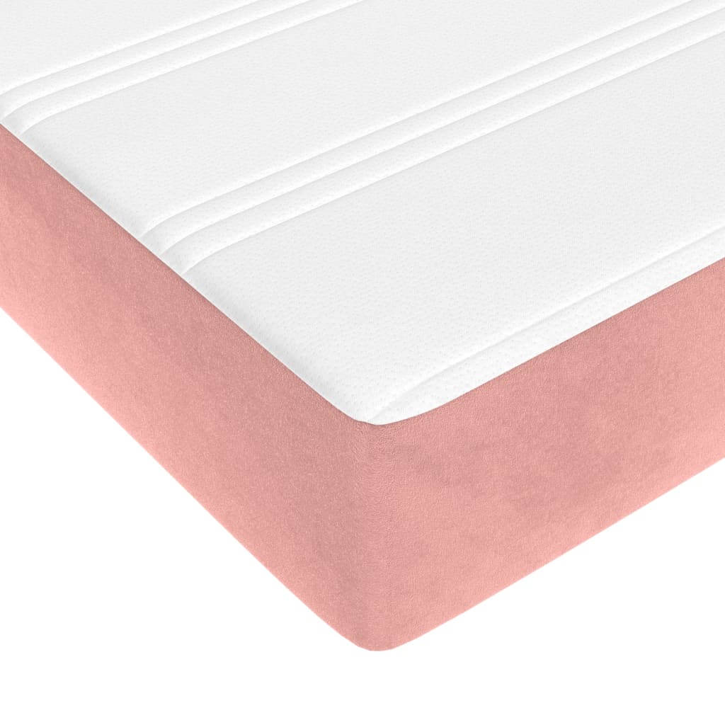 Matelas de lit à ressorts ensachés rose 120x220x20 cm velours Matelas vidaXL   