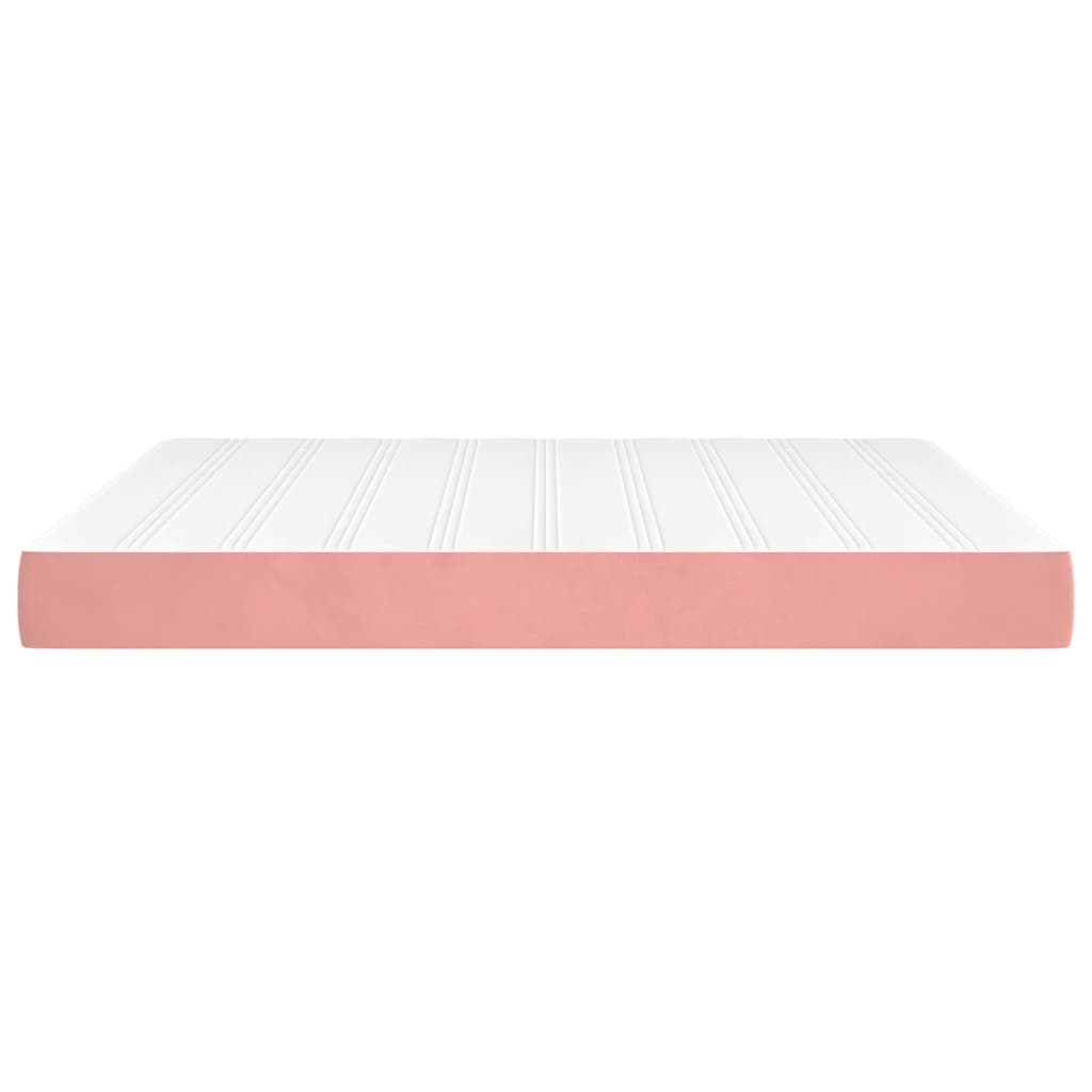 Matelas de lit à ressorts ensachés rose 160x220x20 cm velours Matelas vidaXL   