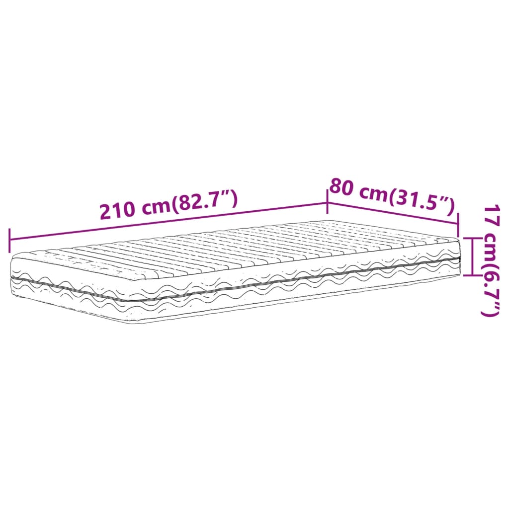 Matelas en mousse blanc 80x210 cm dureté H2 H3 Matelas vidaXL   