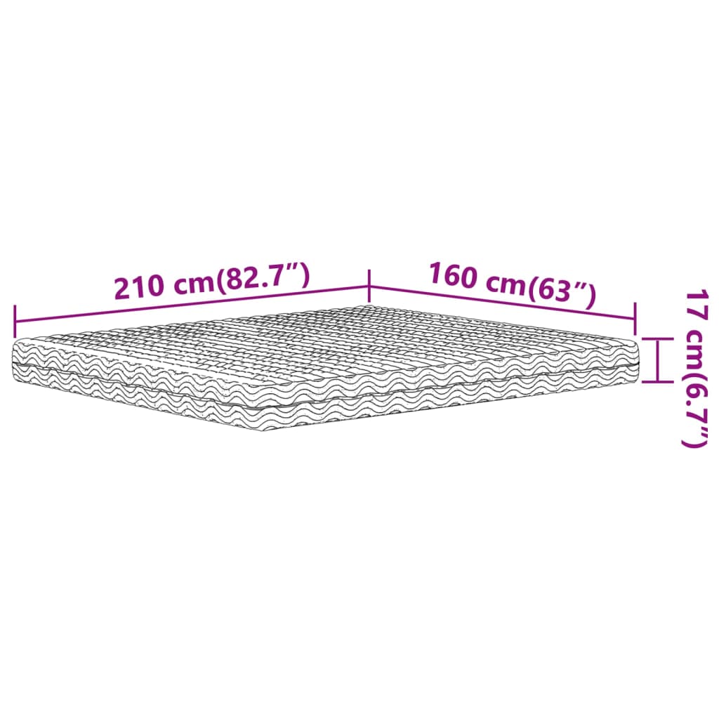 Matelas en mousse blanc 160x210 cm dureté H2 H3 Matelas vidaXL   