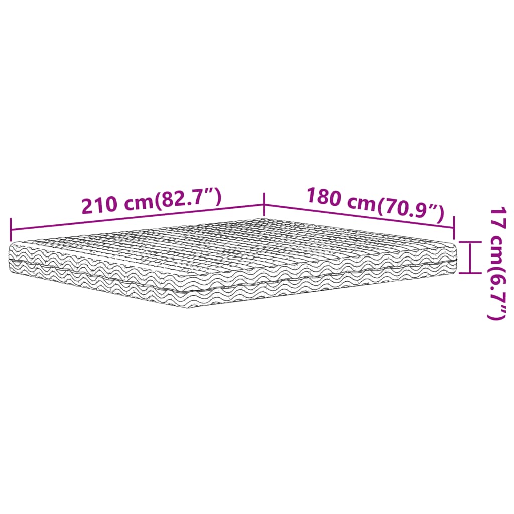 Matelas en mousse blanc 180x210 cm dureté H2 H3 Matelas vidaXL   