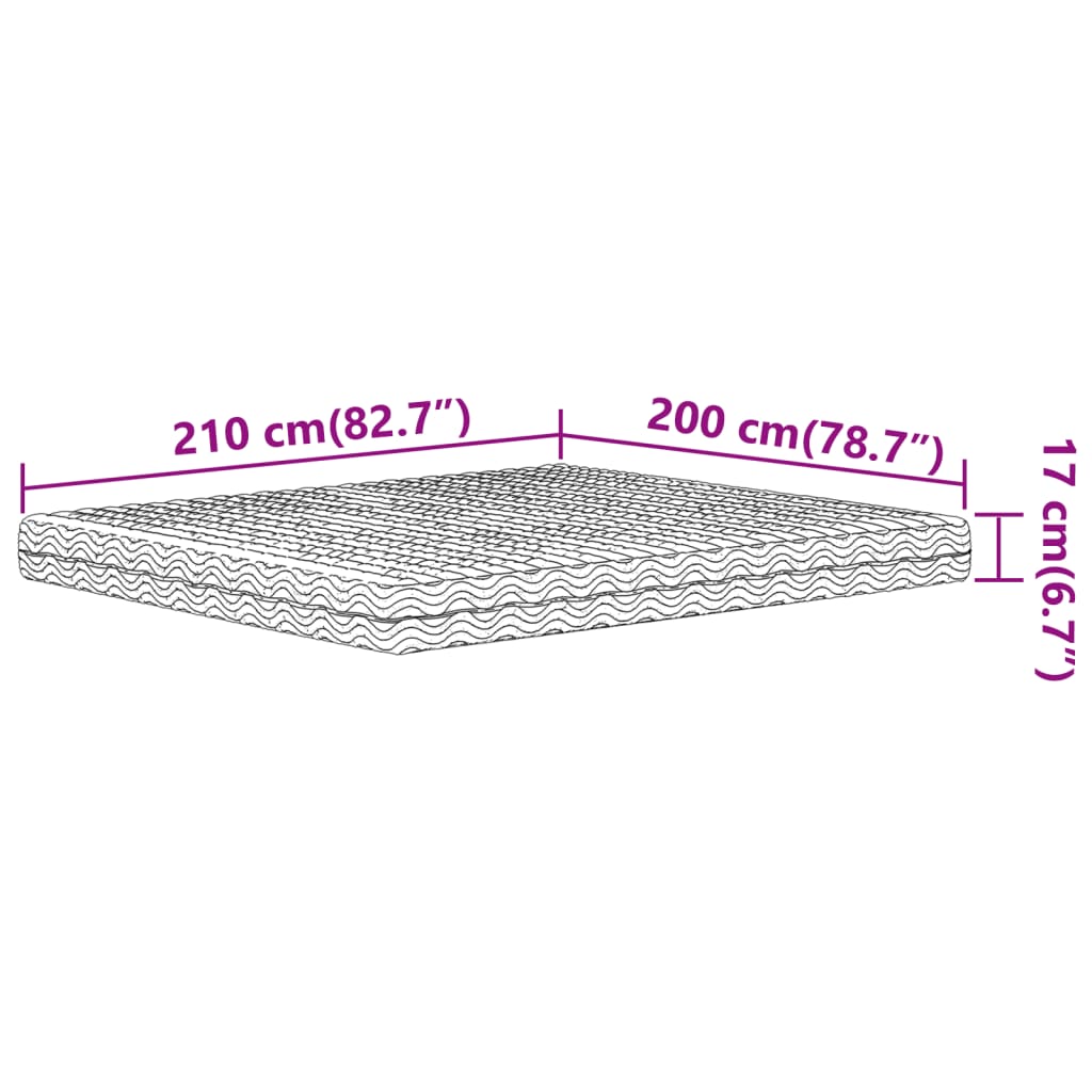 Matelas en mousse blanc 200x210 cm dureté H2 H3 Matelas vidaXL   