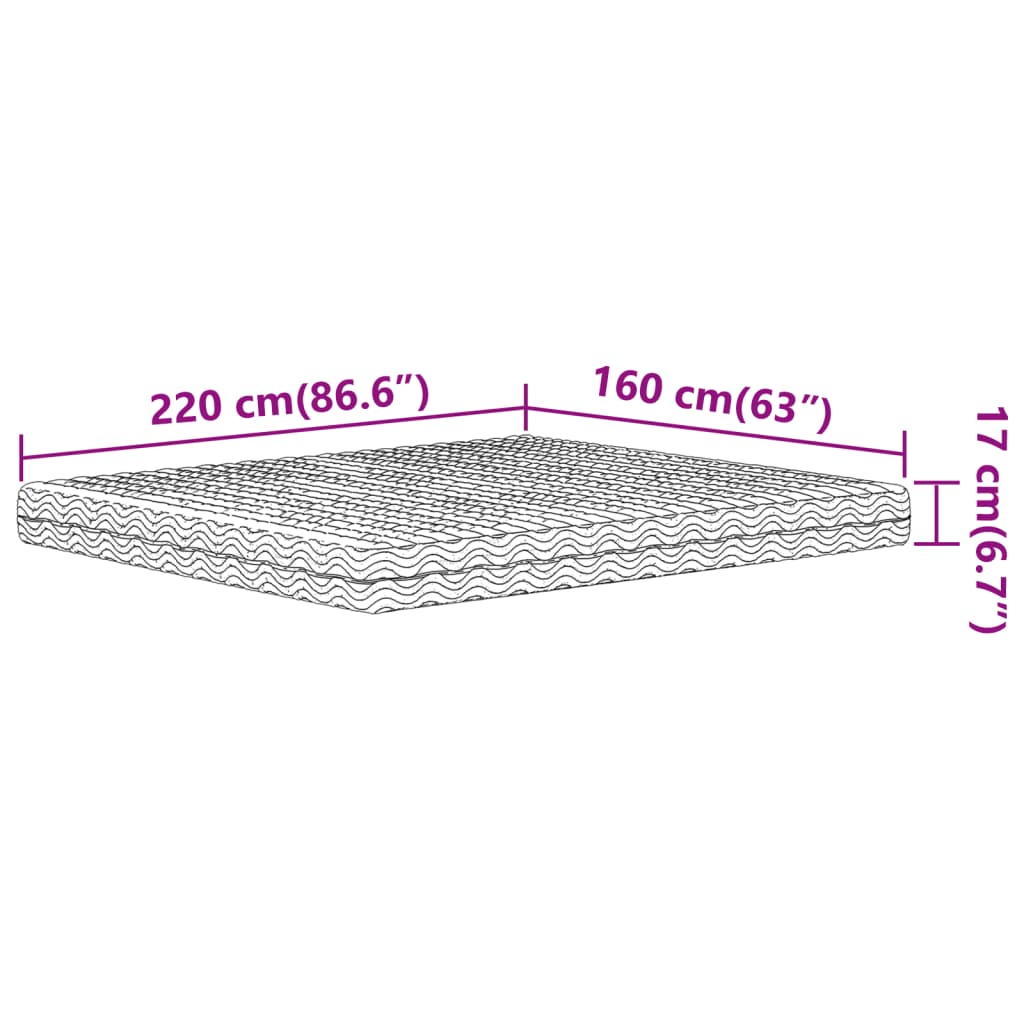 Matelas en mousse blanc 160x220 cm dureté H2 H3 Matelas vidaXL   