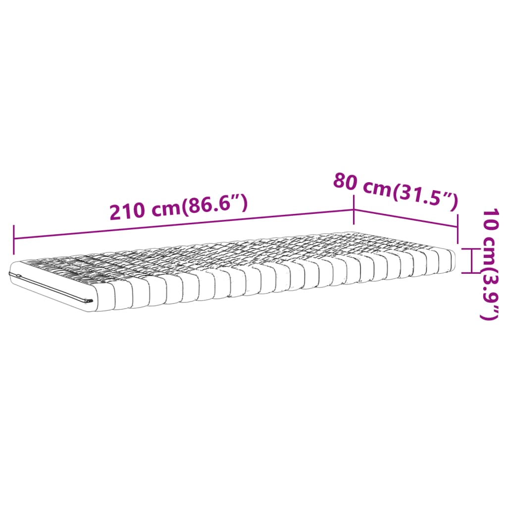 Matelas en mousse blanc 80x210 cm 7 zones dureté 20 ILD Matelas vidaXL   