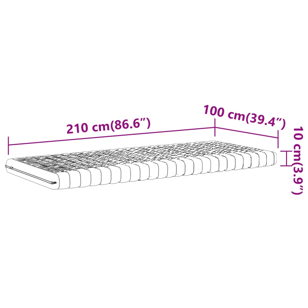 Matelas en mousse blanc 100x210 cm 7 zones dureté 20 ILD Matelas vidaXL   