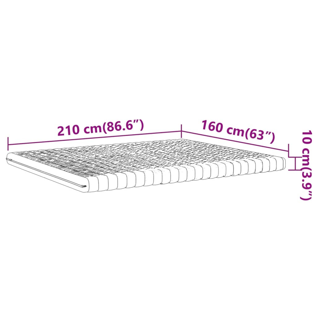 Matelas en mousse blanc 160x210 cm 7 zones dureté 20 ILD Matelas vidaXL   