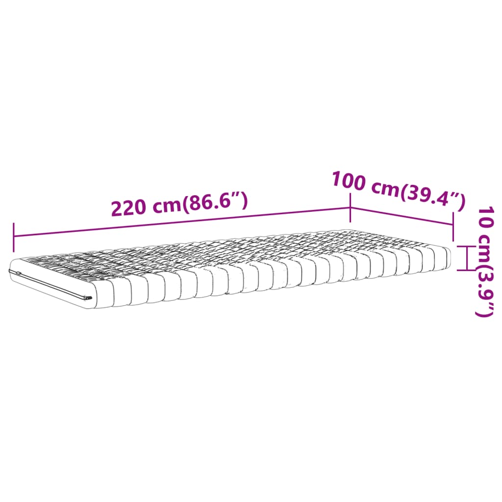 Matelas en mousse blanc 100x220 cm 7 zones dureté 20 ILD Matelas vidaXL   