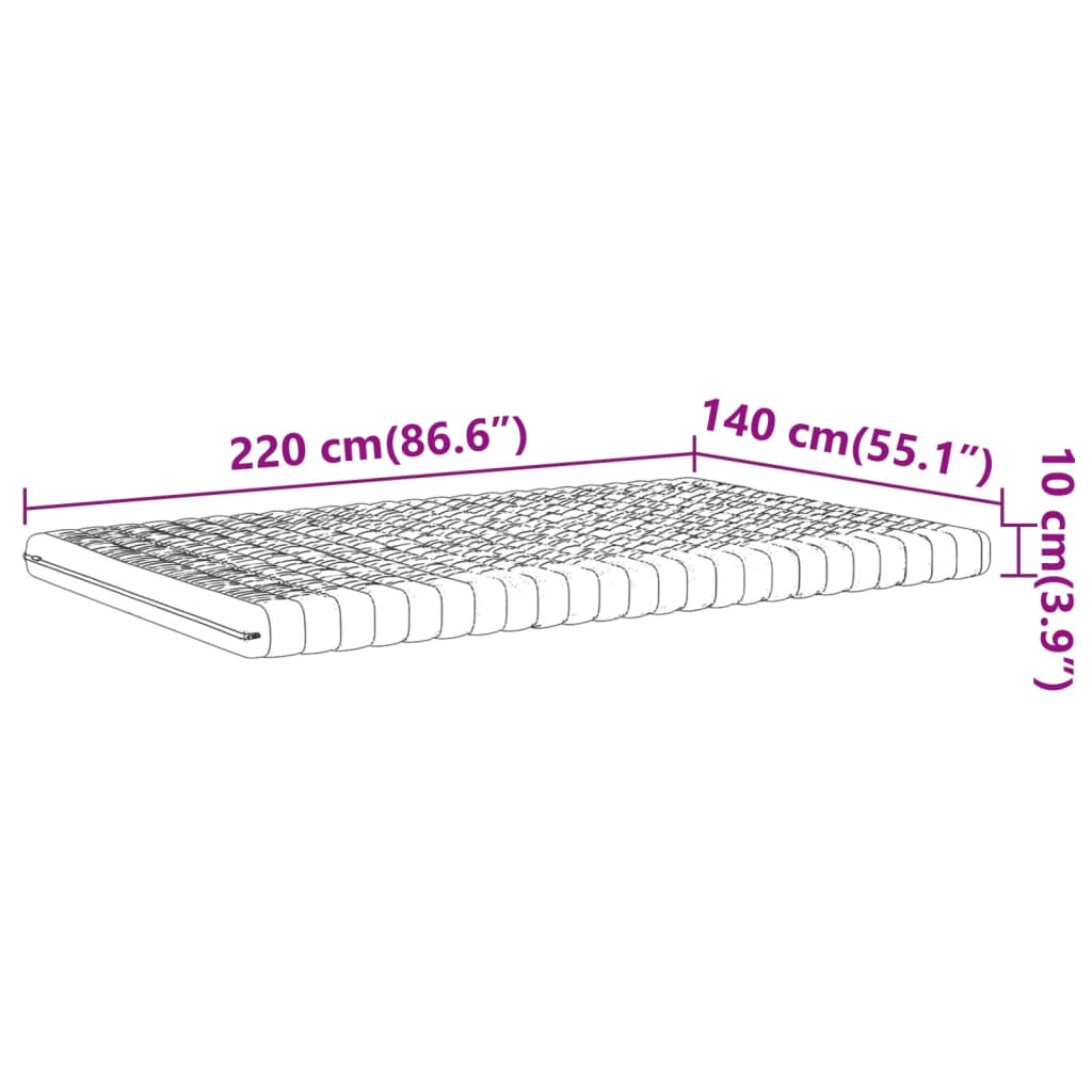 Matelas en mousse blanc 140x220 cm 7 zones dureté 20 ILD Matelas vidaXL   