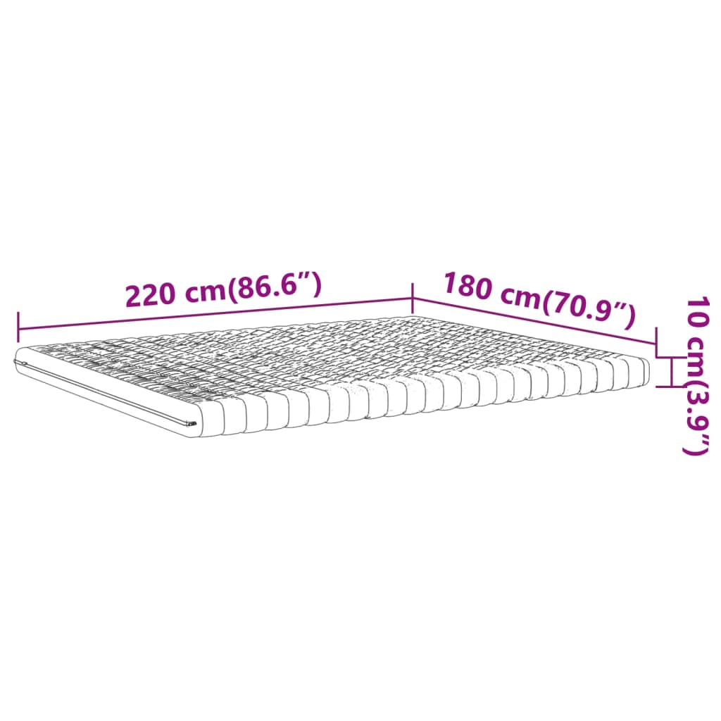 Matelas en mousse blanc 180x220 cm 7 zones dureté 20 ILD Matelas vidaXL   