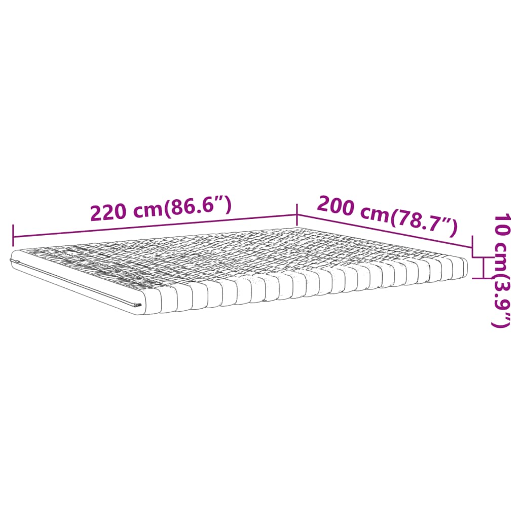 Matelas en mousse blanc 200x220 cm 7 zones dureté 20 ILD Matelas vidaXL   