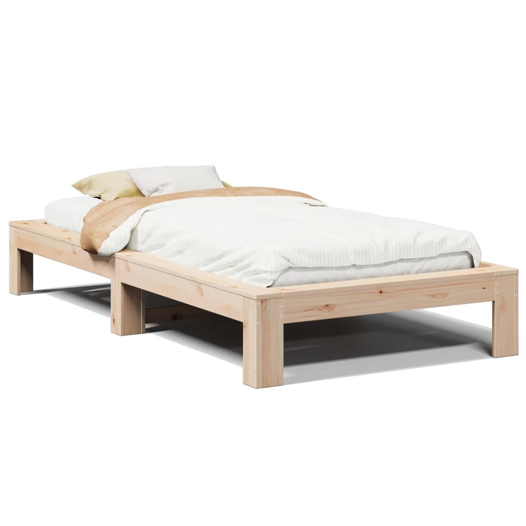 Cadre de lit sans matelas 90x190 cm bois de pin massif Lits & cadres de lit vidaXL   