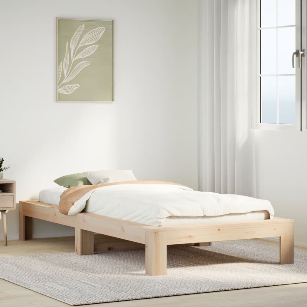 Cadre de lit sans matelas 90x190 cm bois de pin massif Lits & cadres de lit vidaXL   