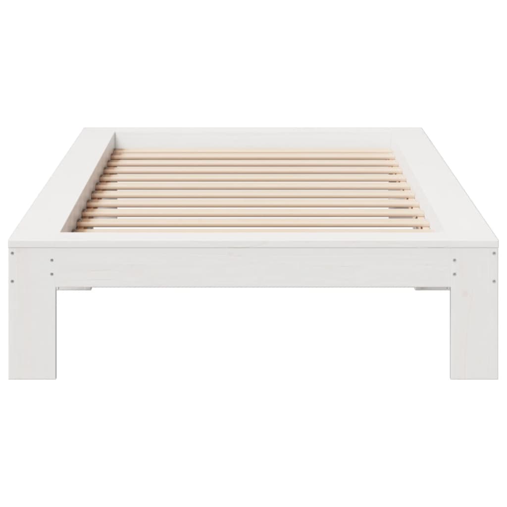 Cadre de lit sans matelas blanc 75x190 cm bois de pin massif Lits & cadres de lit vidaXL   