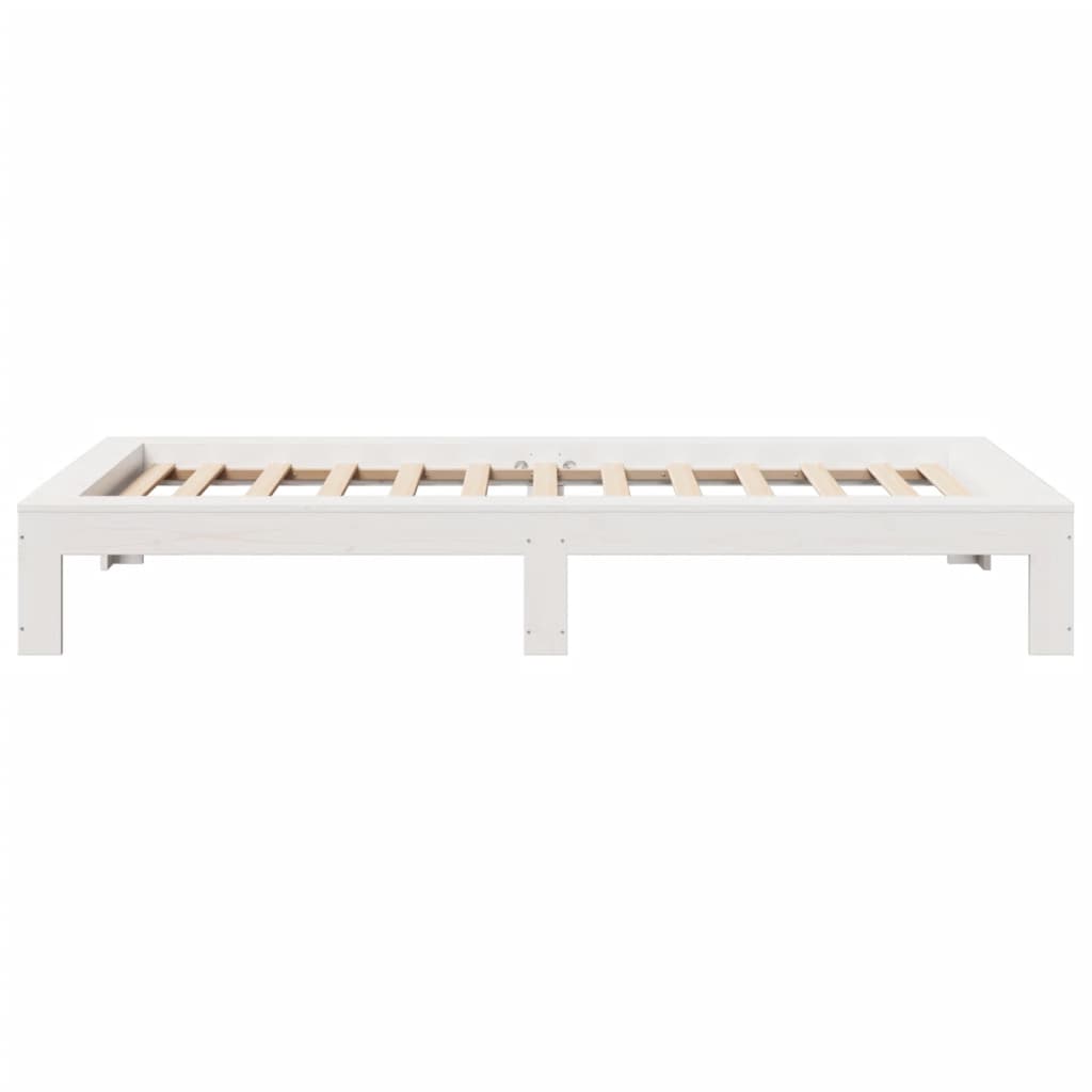 Cadre de lit sans matelas blanc 75x190 cm bois de pin massif Lits & cadres de lit vidaXL   