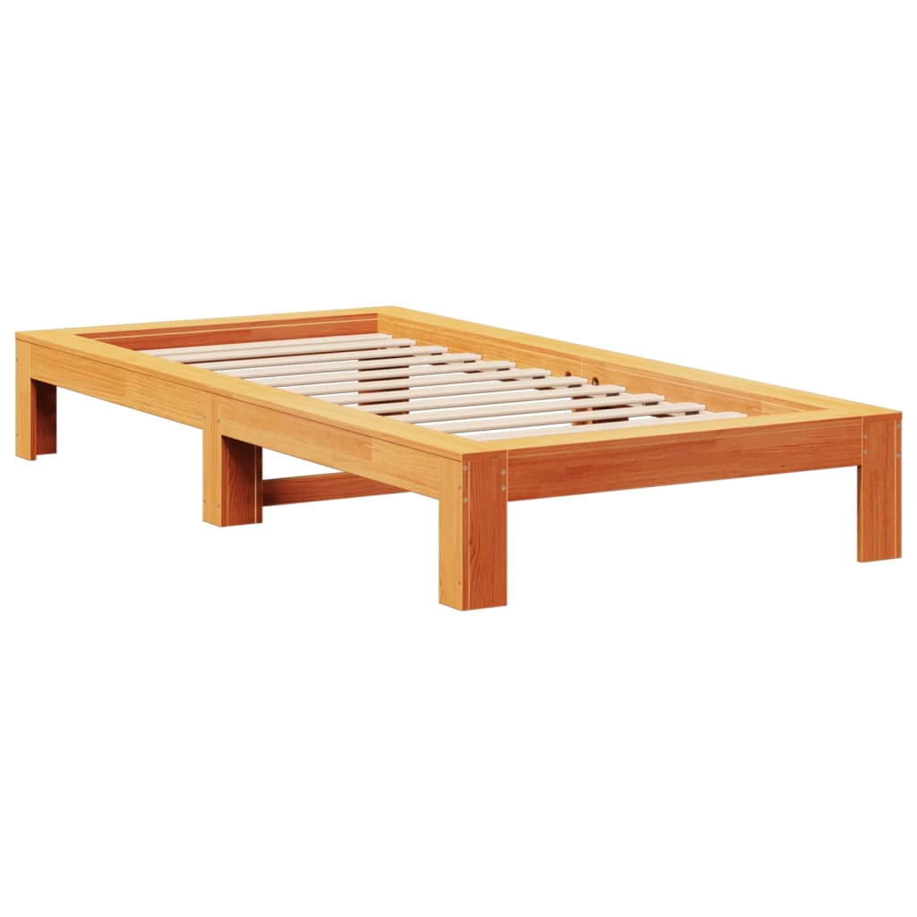 Cadre de lit sans matelas cire marron 75x190 cm bois pin massif Lits & cadres de lit vidaXL   