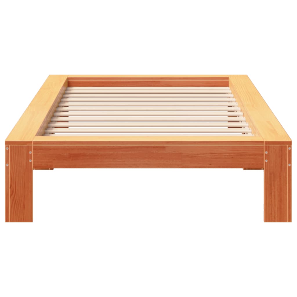 Cadre de lit sans matelas cire marron 75x190 cm bois pin massif Lits & cadres de lit vidaXL   