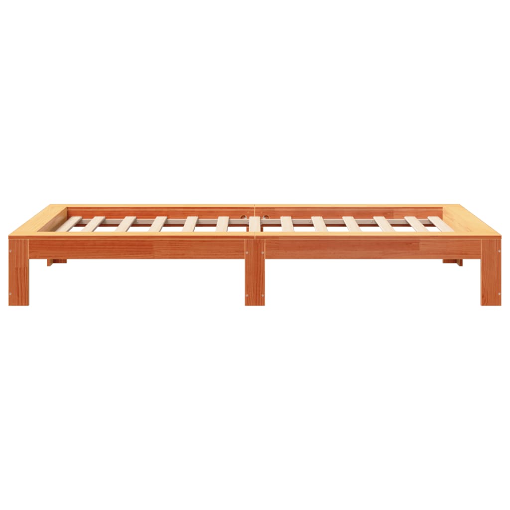 Cadre de lit sans matelas cire marron 75x190 cm bois pin massif Lits & cadres de lit vidaXL   