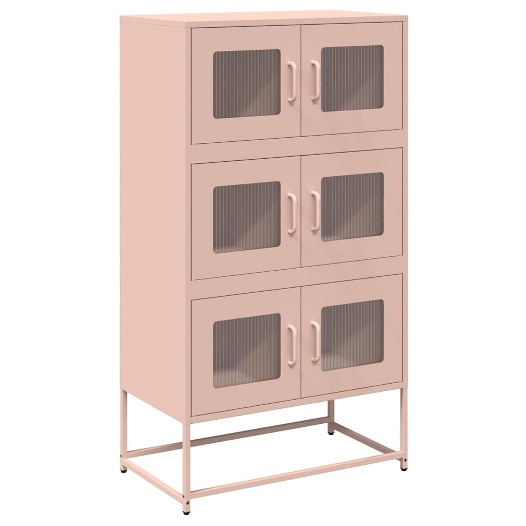 Buffet haut rose 68x39x123 cm acier Buffets & bahuts vidaXL