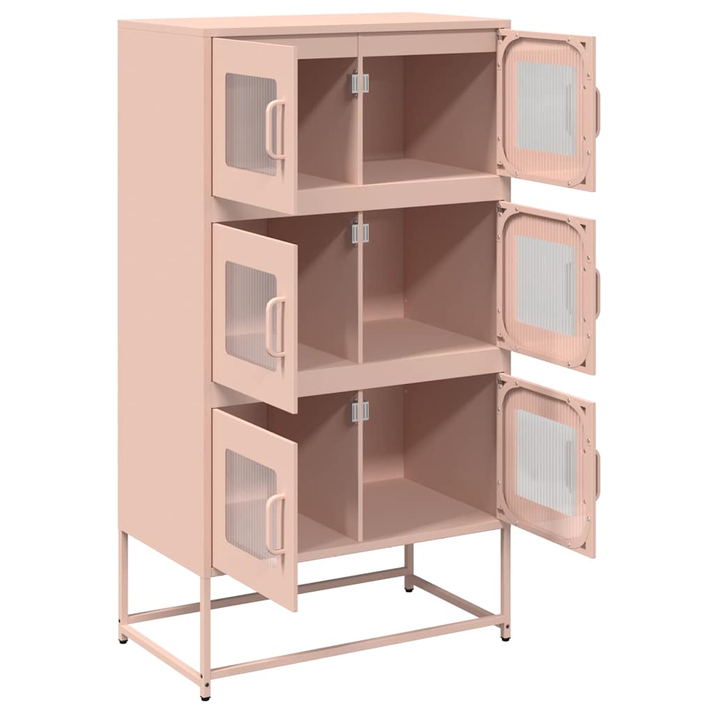 Buffet haut rose 68x39x123 cm acier Buffets & bahuts vidaXL