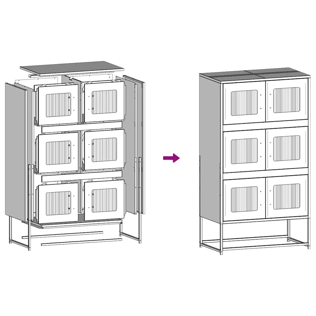 Buffet haut rose 68x39x123 cm acier Buffets & bahuts vidaXL