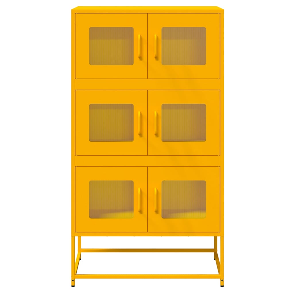 Buffet haut jaune moutarde 68x39x123 cm acier Buffets & bahuts vidaXL