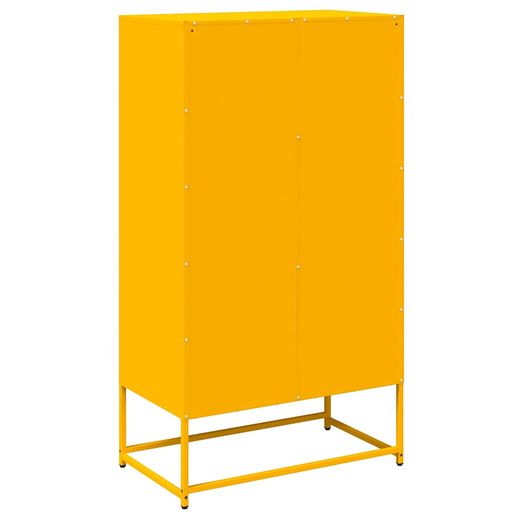 Buffet haut jaune moutarde 68x39x123 cm acier Buffets & bahuts vidaXL