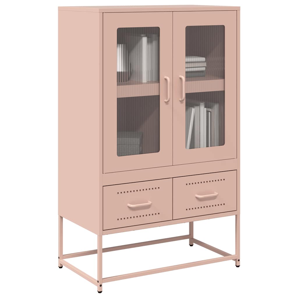 Buffet haut rose 68x39x111,5 cm acier Buffets & bahuts vidaXL