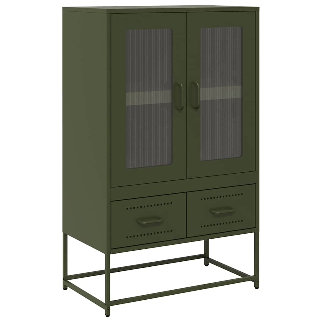 Buffet haut vert olive 68x39 x111,5 cm acier Buffets & bahuts vidaXL