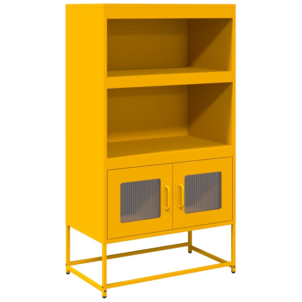 Buffet haut jaune moutarde 68x39x123 cm acier Buffets & bahuts vidaXL