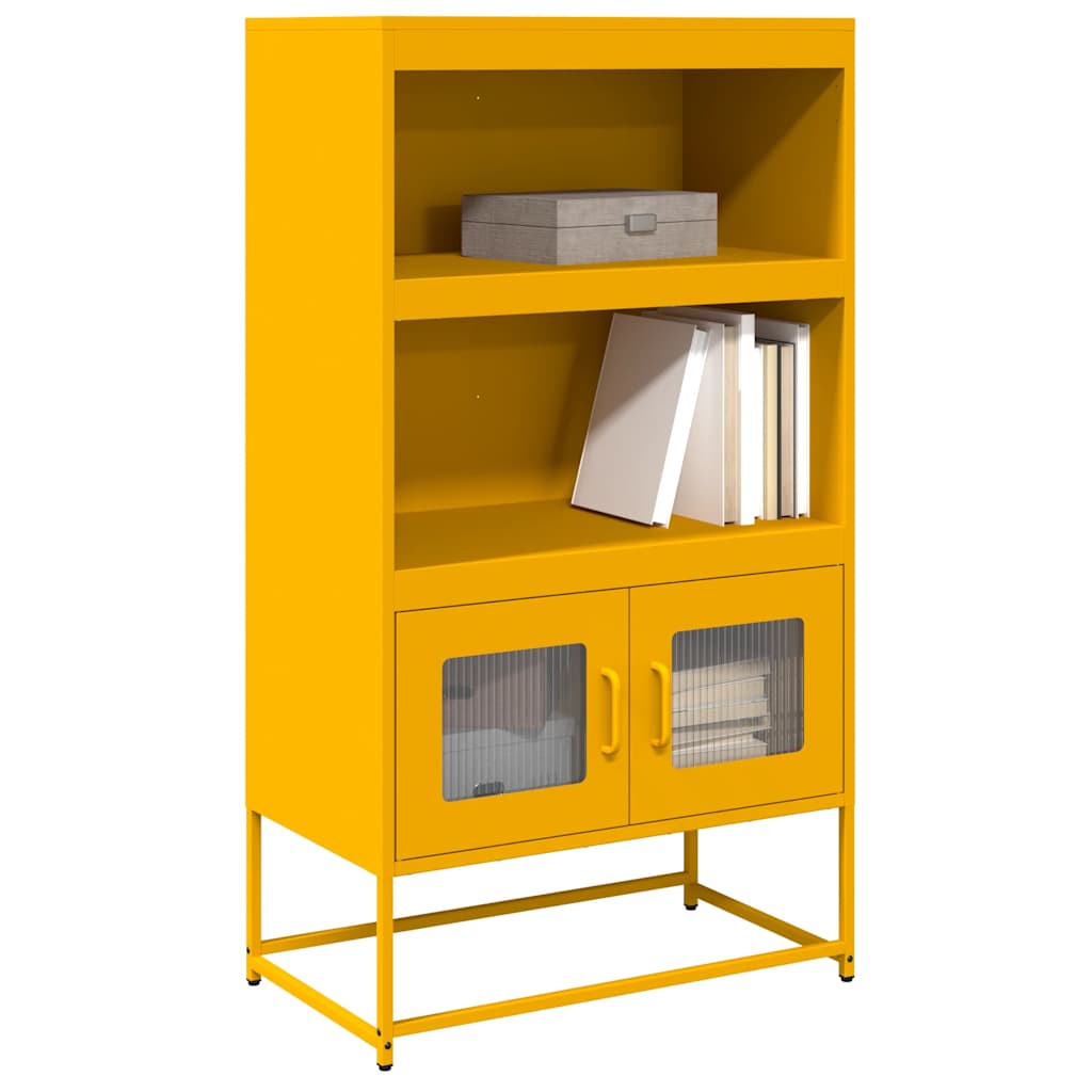 Buffet haut jaune moutarde 68x39x123 cm acier Buffets & bahuts vidaXL